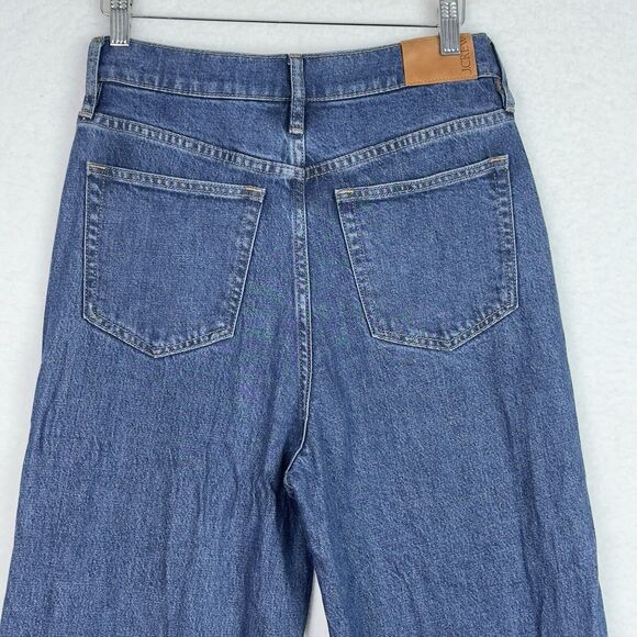 J. Crew Wide Leg Trouser Jeans Womens Sz 29 Dark Blue Denim High Rise Stretch - Picture 12 of 16